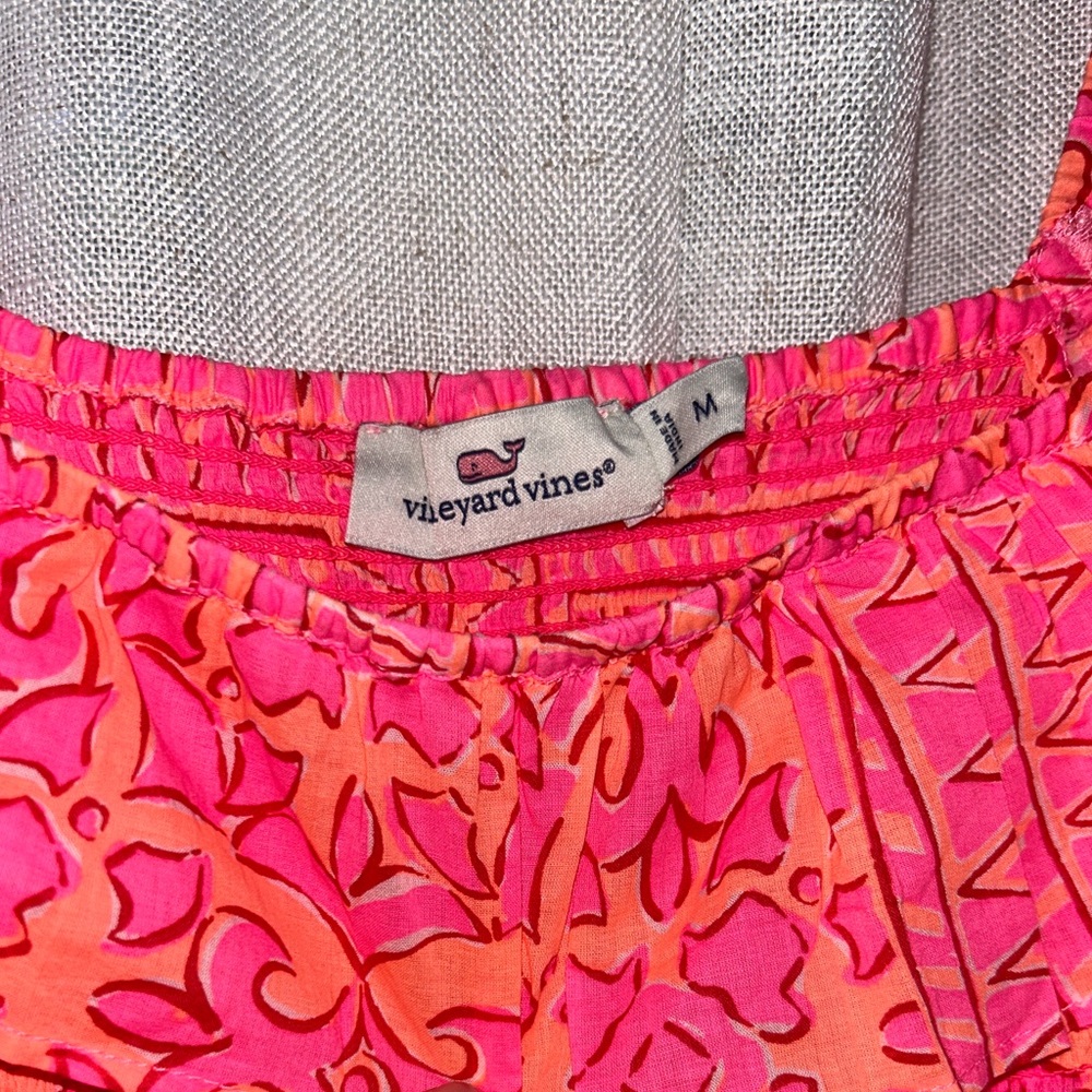 Vineyard Vines Smocked Midi Dress Ruffle Straps NWOT - Picture 4 of 8
